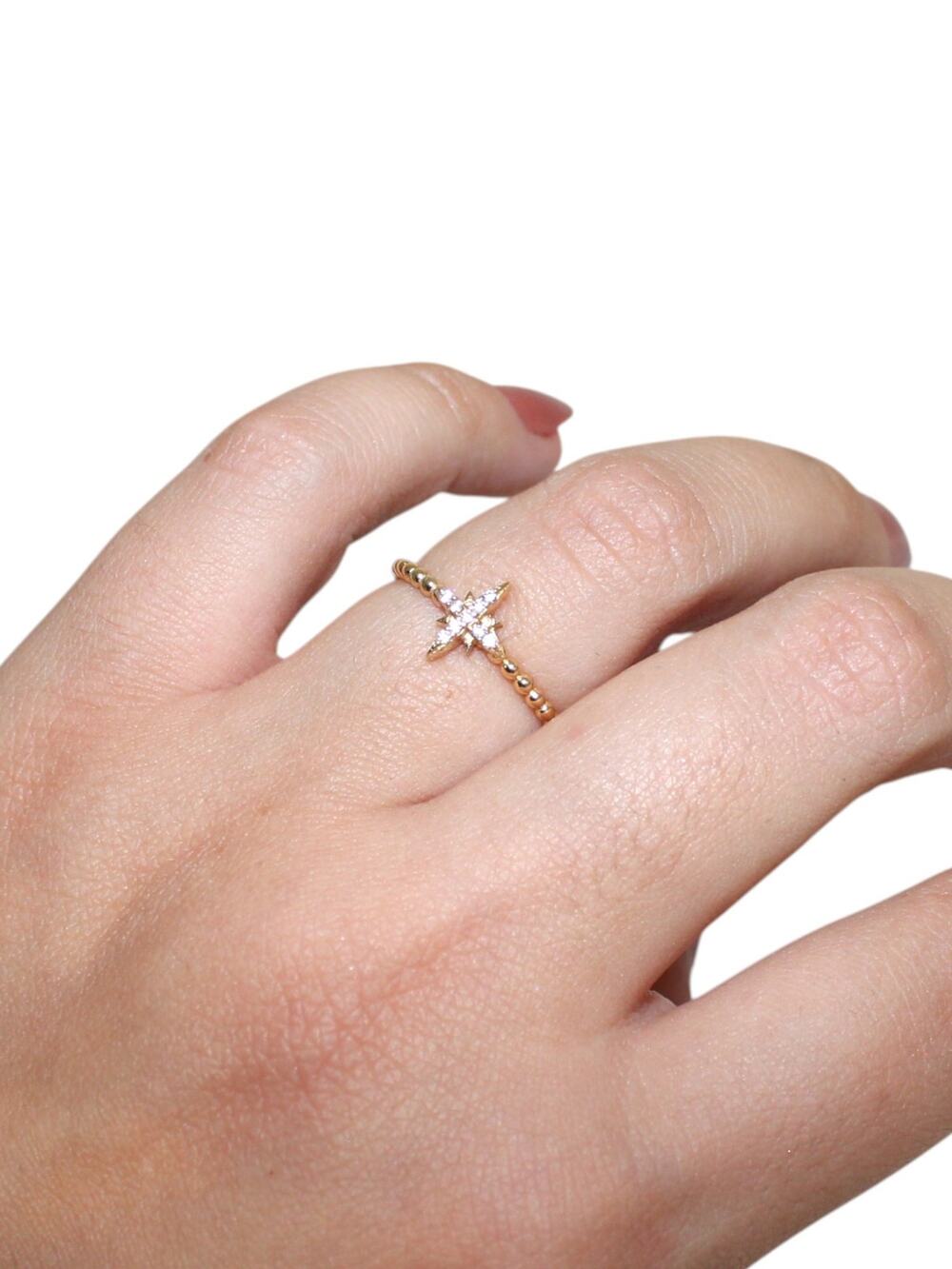 14k Solid Gold Stacking Star Ring 1.47 Grams Size 7.5